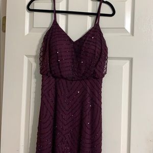 Long wine colored dress
